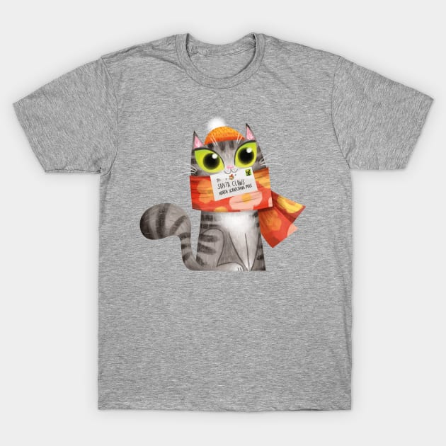 Christmas Cat T-Shirt by Geeksarecool